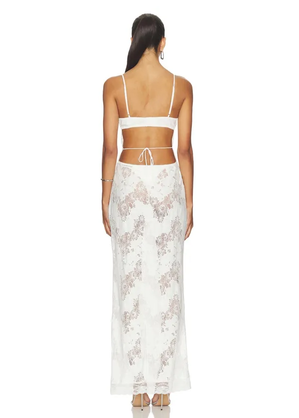 I.Am.Gia Leona White Lace Cutout Maxi Dress - Image 2