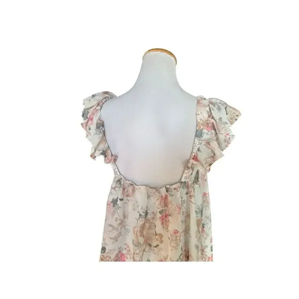 Womens Altard State Floral Ruffle Detail Blouse Top - Sz L - Image 2