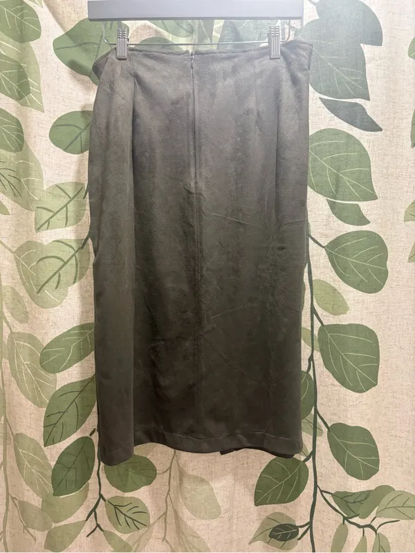 Hem & Thread Olive Wrap-Front Pencil Skirt - Image 4