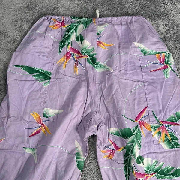 Banana Bay Trousers Pants Size Medium Palm Floral Pattern Resortwear Cropped USA - Image 10