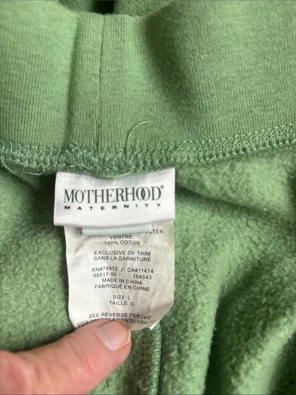 Motherhood Maternity Green Fleece Jogger Pants - Image 2