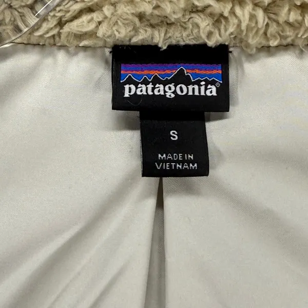 Patagonia Fleece Vest Full Zip‎ Sleeveless Outdoor Hiking Tan Small S - Image 5