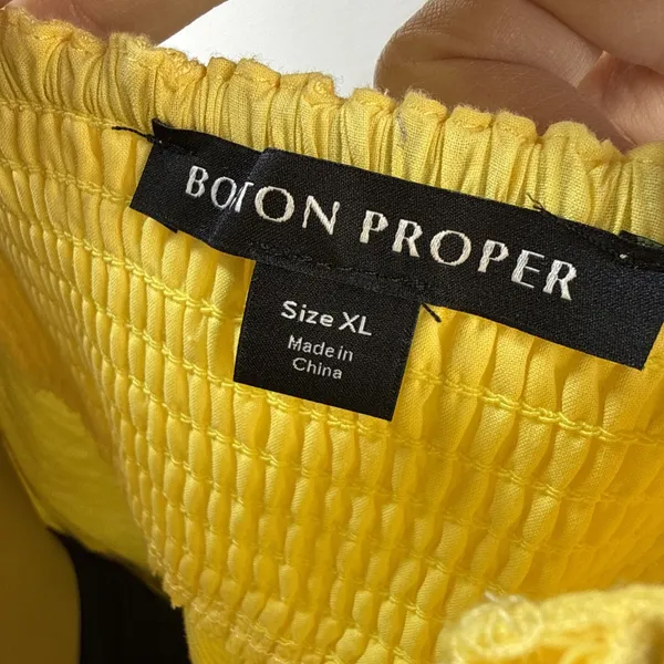 Boston Proper Polished Linen V-Neck‎ Tank Top Shirt Size XL Lemon Drop Yellow - Image 6