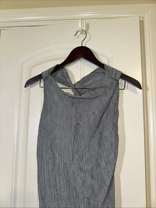 Zara Textured Ribbed Twisted Draped Open Back Sleeveless Top NWT S - Image 4