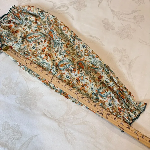 Listicle Size-M-L Maxi Dress Paisley Smocked Tiered Cream Cotton - Image 8
