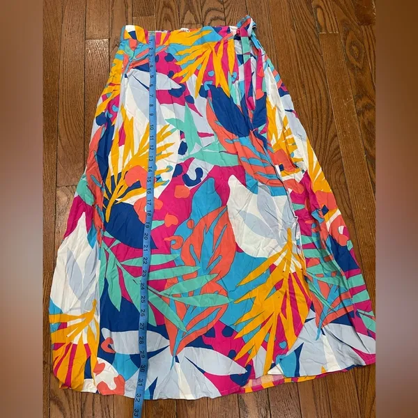 J. Crew Colorful Leaf Print A-Line Skirt - Image 7