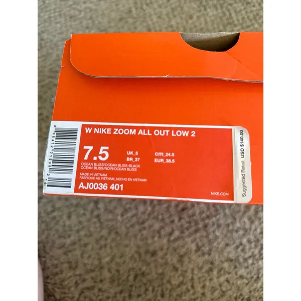 Nike Women's Zoom All Out Low 2‎ Ocean Bliss Black Mesh Size 7.5 - Image 7