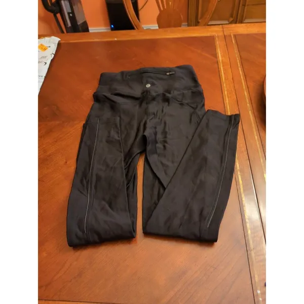 LULULEMON Women's Wunder Under High-Rise Cotton Black Pants Leggings Size 6 - Image 12