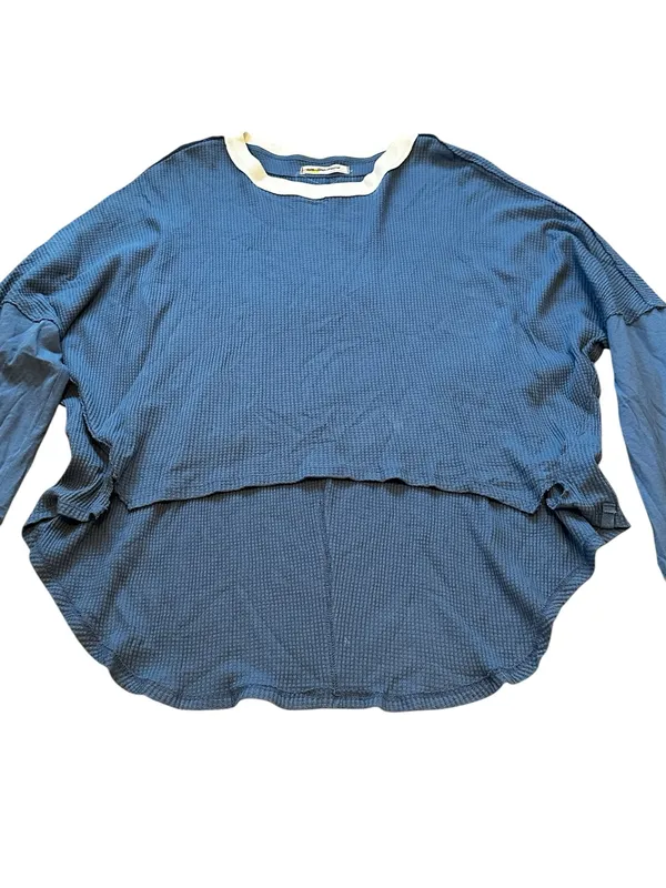 We The Free x Free People Jayson Ringer Tee Waffle Knit Thermal Top Oversize - Image 4