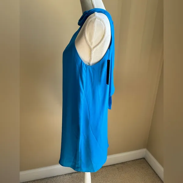 Krisa NWT High Neck Shift Cocktail Dress in Blue - Image 3