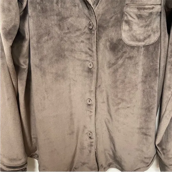 Skims Velour Button Up Sleep Top - Image 5