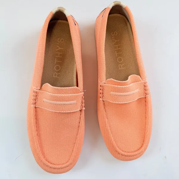 Rothy's The Daily Driver Coral Orange Knit Loafers Shoes Women's Size 7 - Image 2