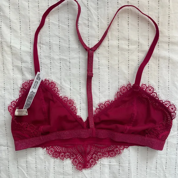Free People Swept Away Bralette Sz Small Valentine's Day Eyelash Lace Adjustable - Image 3