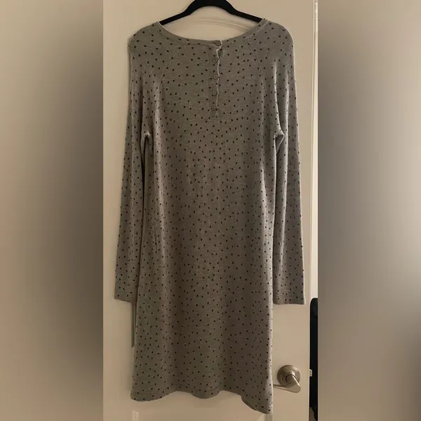 MANGO Gray and Black Polka Dot Sweater dress Size M - Image 6