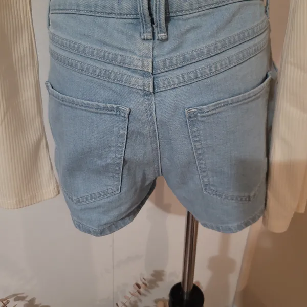 Abercrombie & Fitch Light Blue Denim Shorts - Image 4
