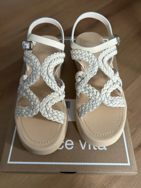 dolce vita gatsby sandals in cream leather - Image 2