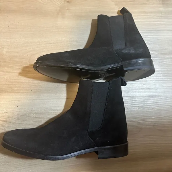 ORO Handmade in Spain‎ 6 Black Suede Leather Chelsea Ankle Boots - Image 8