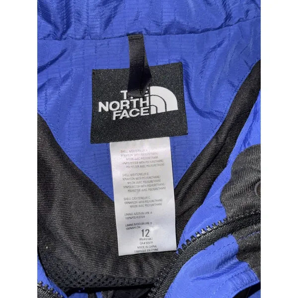 Vintage The North Face Women's Blue Black Hooded Ski Jacket Size 12 Waterproof - Image 5