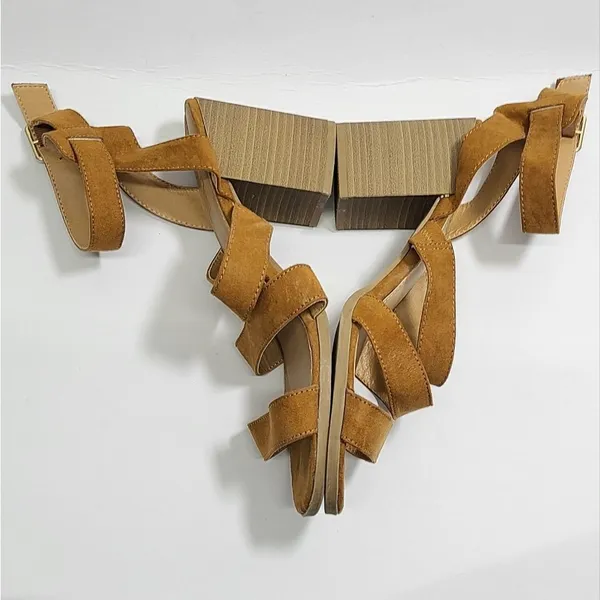 ‎Brash Block Heel Brown Sandals Size 8 - Image 4