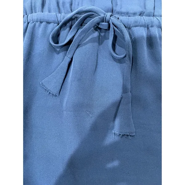 Babaton Silk Dress Sleeveless Drawstring Waist‎ Casual Blue Size S - Image 5