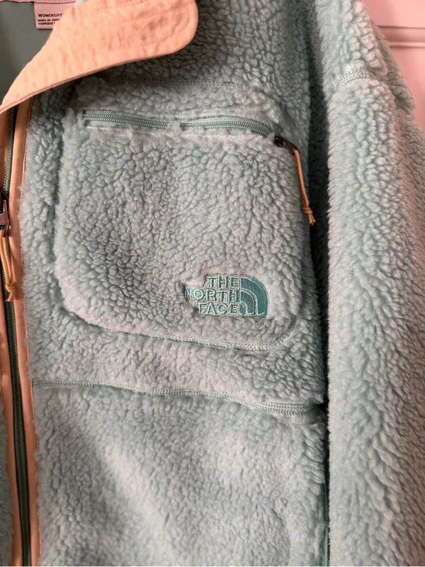 NWT The North Face Women’s Sherpa Fleece Jacket - Wasabi with Cream Trim Size XL - Image 3