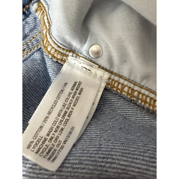 Wild Fable Women’s Mid Rise Baggy Cargo Jeans Blue Denim Wide Leg Utility Size 2 - Image 11