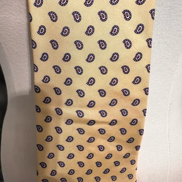 Stafford Men's Tie Silk Yellow Geometric Vintage Classic Necktie Office wear - Image 4