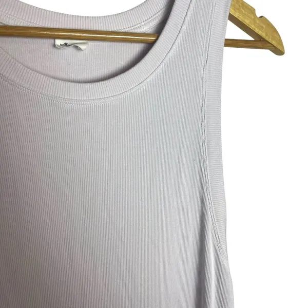 5/$25 Wilfred Free Women's L Tank Top Dress Sleeveless Ribbed Pale Pink Summer‎ - Image 2