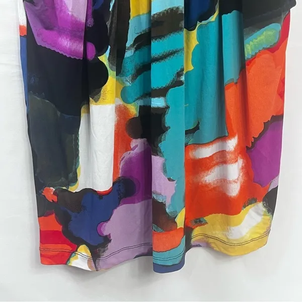 Bisou Bisou Multi Color Pleated Sleeveless Dress Size 12 - Image 6