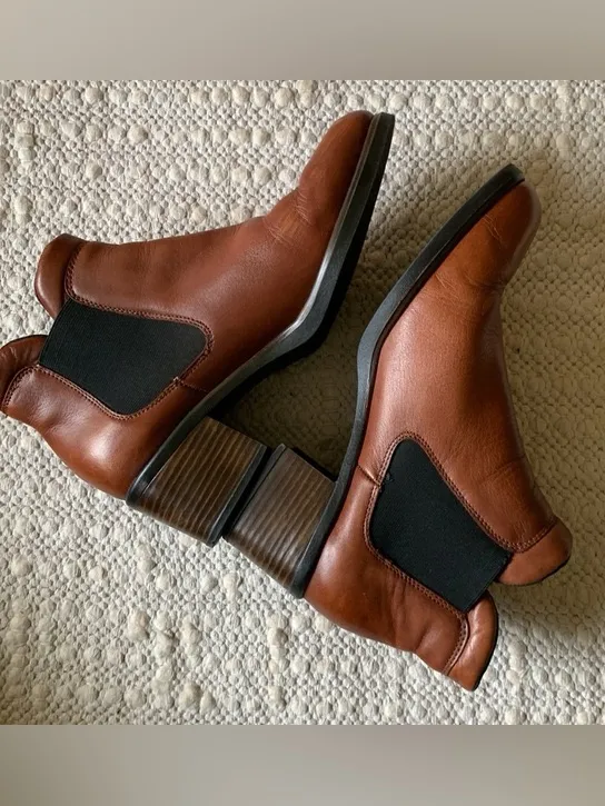 Rieker Chelsea Leather Ankle Boots in Brown Leather Black 39 8.5 - Image 2