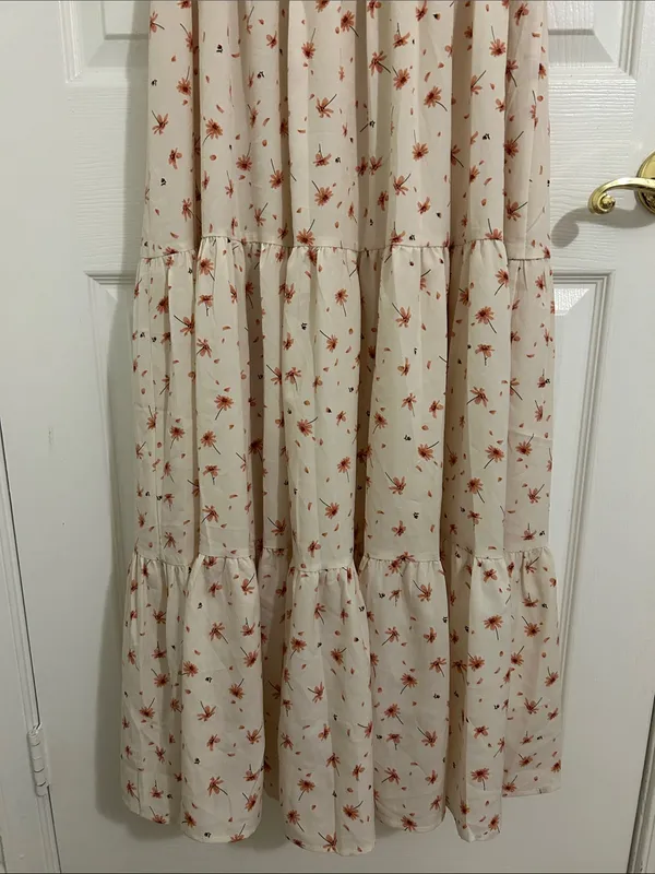 Jessakae Daydreamer Smocked Midi Dress In Cream Floral NWT Size Large - Image 11