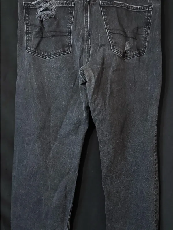 American Eagle Black Distressed Denim Jeans – Size 16 - Image 2