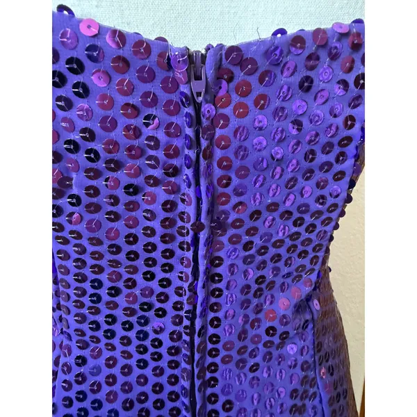 Vintage Dave & Johnny Joseph‎ Lara Purple Sequin Strapless Bow Prom Dress 5/6 - Image 7