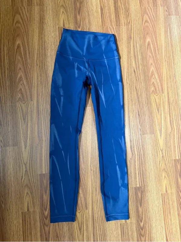 Lululemon Wunder Train Mid-Rise Tights Sun Bleached Wash True Navy 0 - Image 3
