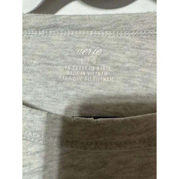 Aerie Gray tshirt with‎ drawstring circle size L - Image 2