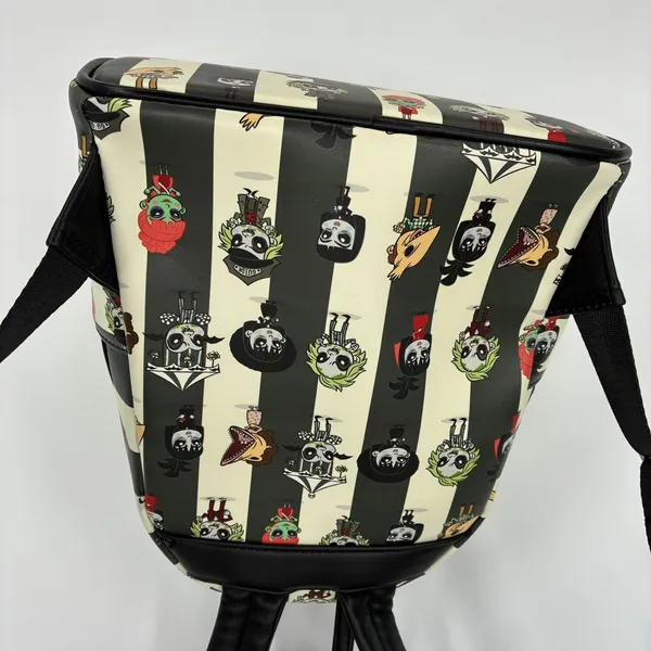 Loungefly Beetlejuice Chibi Mini Backpack Black White Striped Character Bag - Image 7