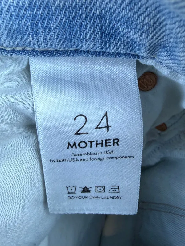 MOTHER The Stunner Zip Ankle Step Fray Distressed Light Wash Jeans - Size - 24 - Image 8