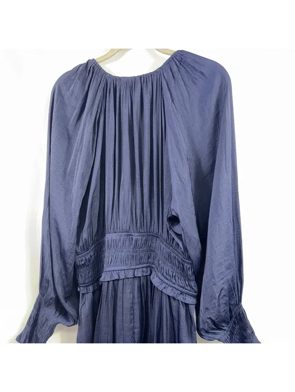 Pinch Navy Blue Smocked Waist Maxi Dress L - Image 8