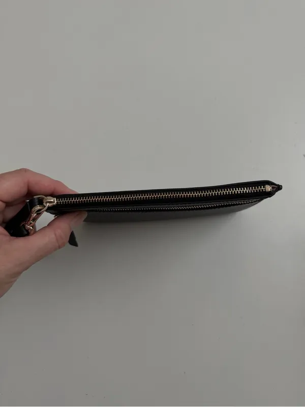 Kate Spade Patrice Wristlet Leather Double Zip Pockets Credit Card Slots Black - Image 10
