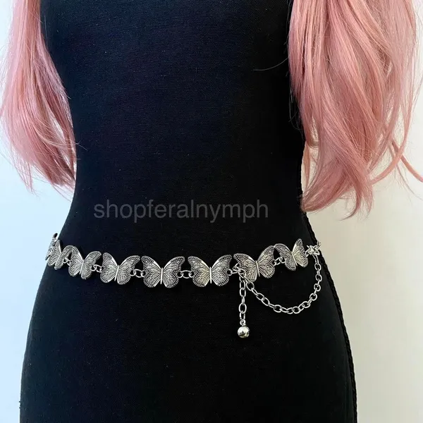 Silver Y2K Butterfly Fairycore Waist Chain Belt, Fits 13 to 35 Inches, X7GA1370 - Image 4