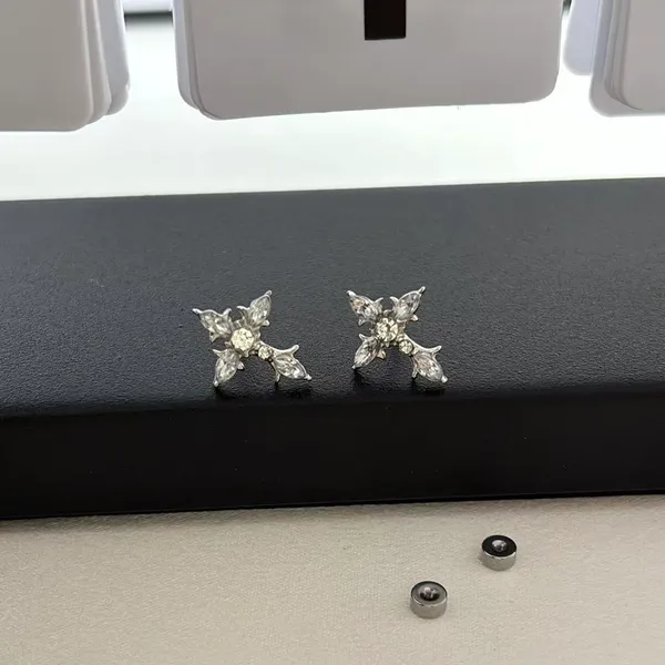 CZ Cross Stud Earrings for Men Women Streetwear Punk Hip Hop Unisex Style - Image 4