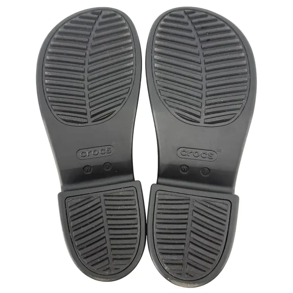 Crocs Brooklyn Slide Block High Shine Heel Sandals Black Women 7 Chunky Y2K - Image 7
