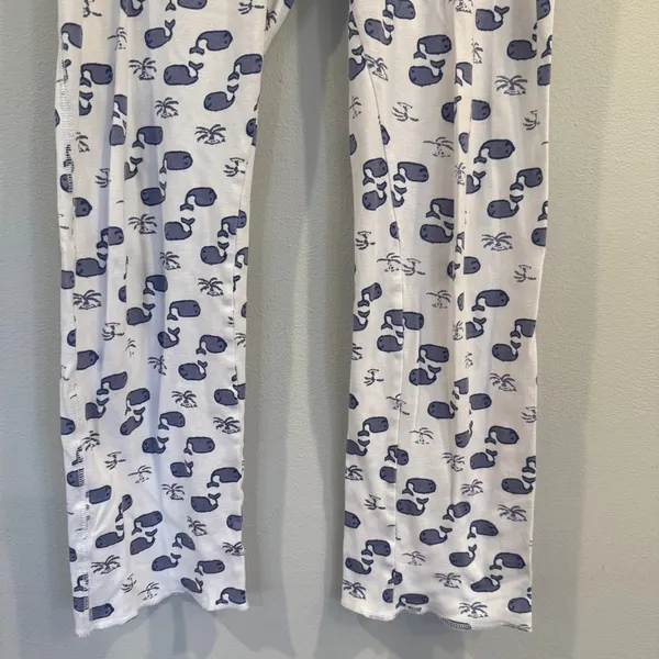 Roller Rabbit Moby Whale Pajamas Set Womens Blue White Pima Cotton PJs - Image 9