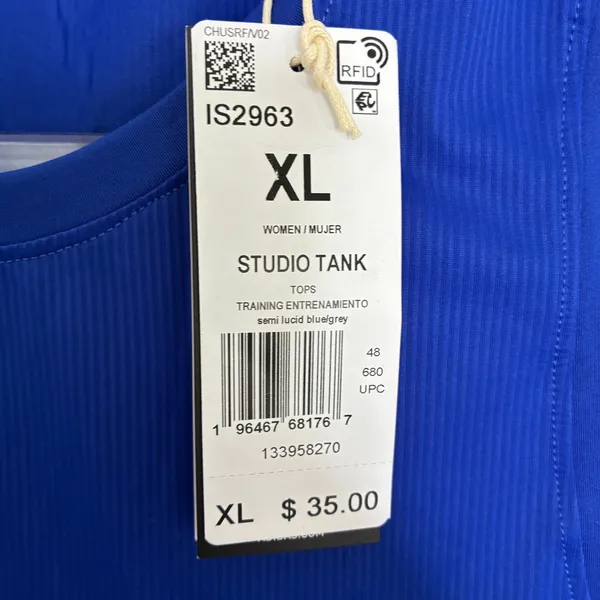 Adidas Yoga Royal Blue Studio Tank Athletic Muscle NWT Womens XL - Image 4