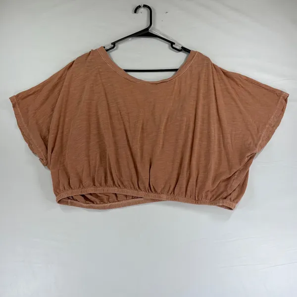 Aeropostale Air Softspun Cropped Tie Back Tee Brown XXL Boho Hippie Top - Image 2