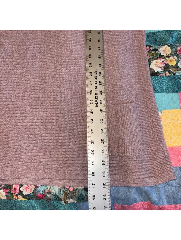Pure Jill $99 Woman’s L Ribbed One Pocket sweater pink knit long sleeve top - Image 8