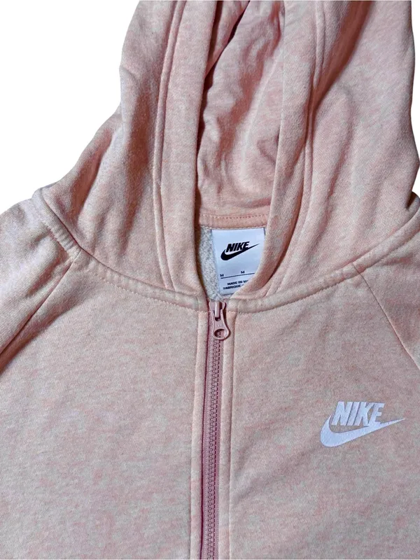 Nike Sportswear Women’s 1/4 Zip Club Essential Fleece Hoodie Medium Pink Oxford - Image 2