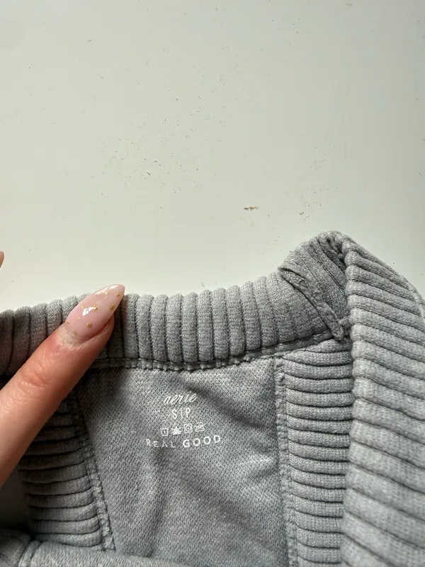Aerie Cropped Grey Halter Ribbed Tank - Image 2