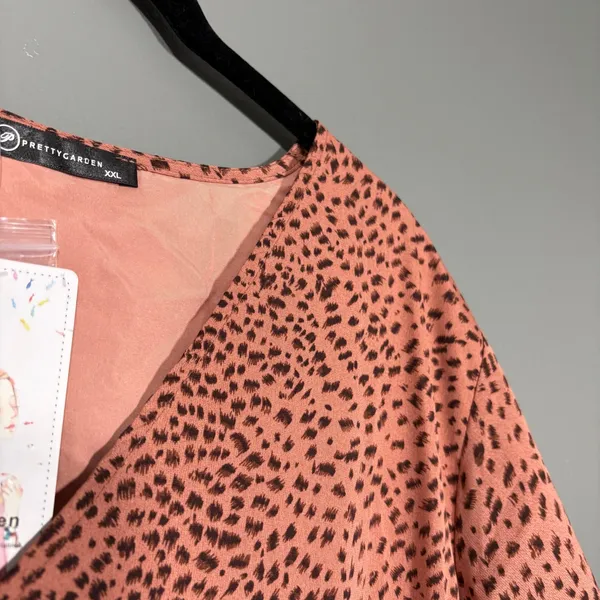 Pretty Garden NWT Pink Animal Print Tiered Maxi Dress - XXL - Women's Plus Size - Image 2