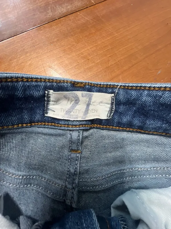 27 Twenty-Seven High Rise Raw Hem Straight Leg Jeans - Image 2